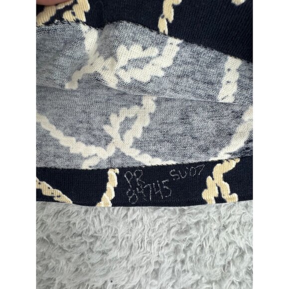 J.Crew Womens Navy & Beige Rope Print Halter Top With Deep V-Neckline - NWOT - Picture 13 of 16